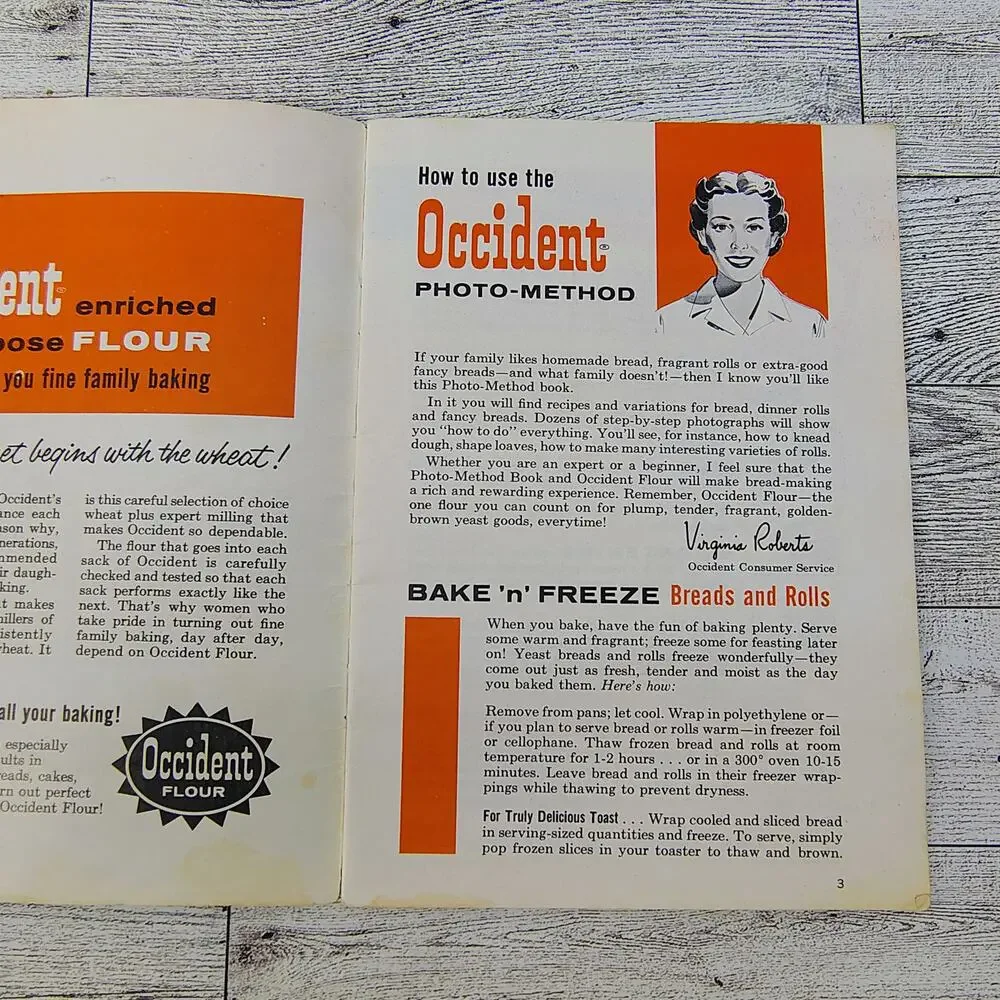 Occident King Midas Photo-Method Recipes Bread Rolls Fancy Bread Cookbook Booklt
